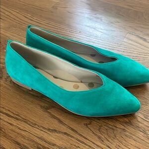 Boden Green Suede Ballet Flats